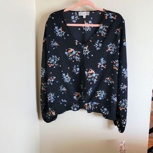 NWT Pink Republic Black Floral XXL Blouse
